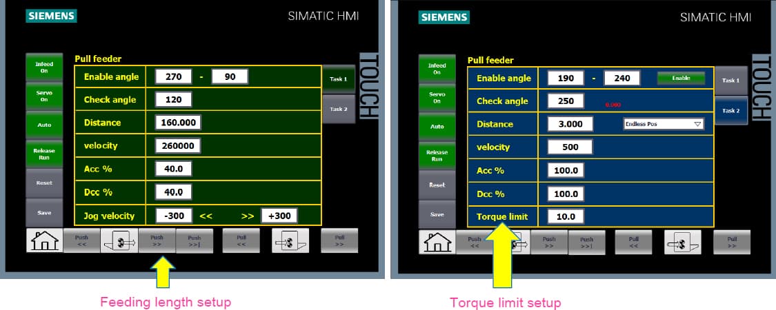 Siemens HMI dual-screen display